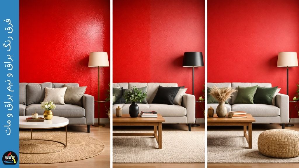 فرق رنگ براق و نیم براق و مات - فروشگاه نیوکالر